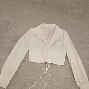 MARBLE Cream Long Sleeve Top